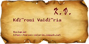 Károsi Valéria névjegykártya