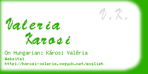 valeria karosi business card