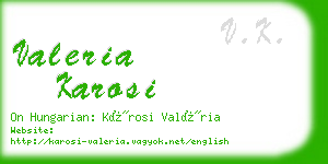 valeria karosi business card